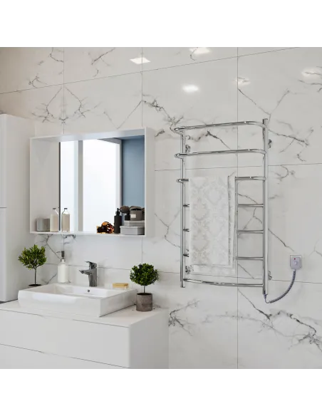 Полотенцесушитель электрический Kosser Каскад Дуга 1000х500/8 ER, нержавеющая сталь - 3