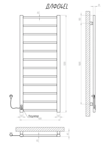 Полотенцесушитель электрический Kosser Лофт 1200х500/12 EL черный - 5