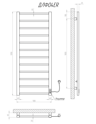 Сушка для рушників електрична Kosser Лофт 1200х500/12 ER чорний - 5