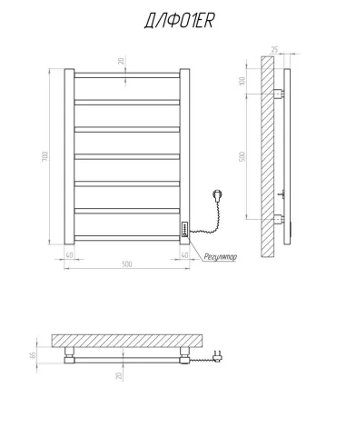 Сушка для рушників електрична Kosser Лофт 700х500/7 ER чорний - 5
