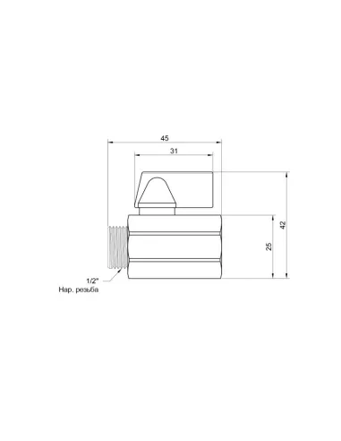 Кран кульовий Mini SD Plus ВН SD188W15 1/2 дюйми - 2