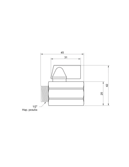 Кран кульовий Mini SD Plus ВН SD188W15 1/2 дюйми - 2