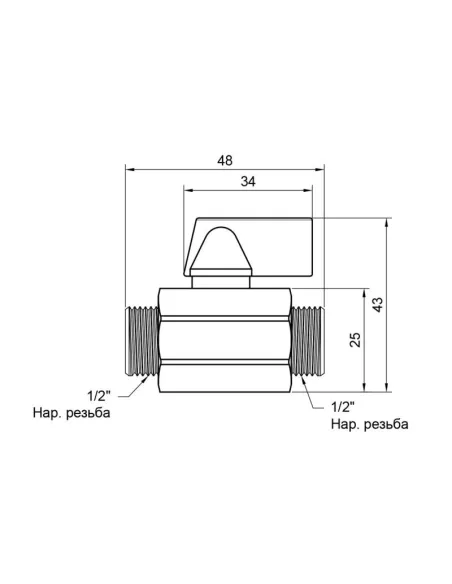 Кран шаровой Mini SD Plus НР SD189W15 1/2 дюйма - 2 Кран шаровой Mini SD Plus НР SD189W15 1/2 дюйма - 2