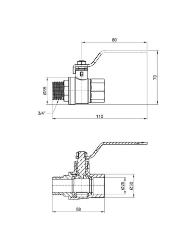 Кран кульовий прямий SD Plus ВН SD605W20 3/4 дюйми - 2