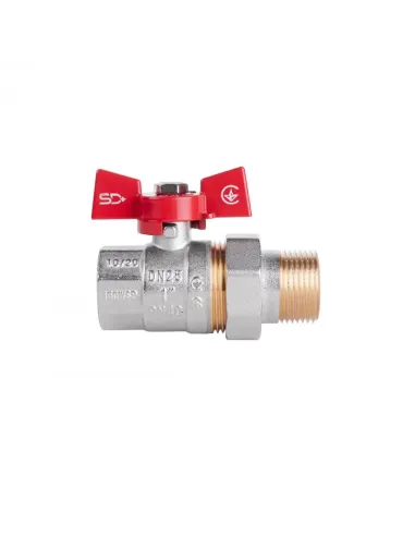 Кран кульовий прямий з американкою SD Plus ВН SD220NW25PN40 1 дюйм - 3