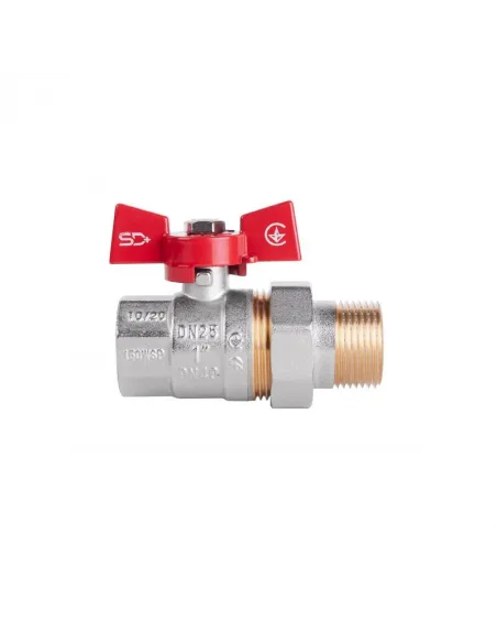 Кран кульовий прямий з американкою SD Plus ВН SD220NW25PN40 1 дюйм - 3