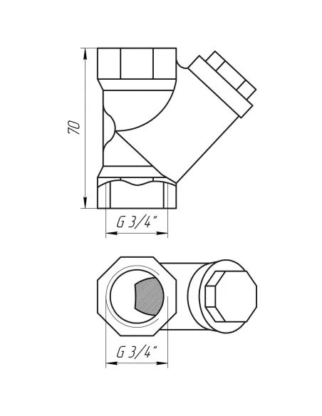 Фільтр грубого очищення Itap 192 (кутовий, 3/4 дюйма) - 5