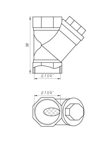 Фільтр грубого очищення Itap 192 (кутовий, 1 та 1/4 дюйма) - 6