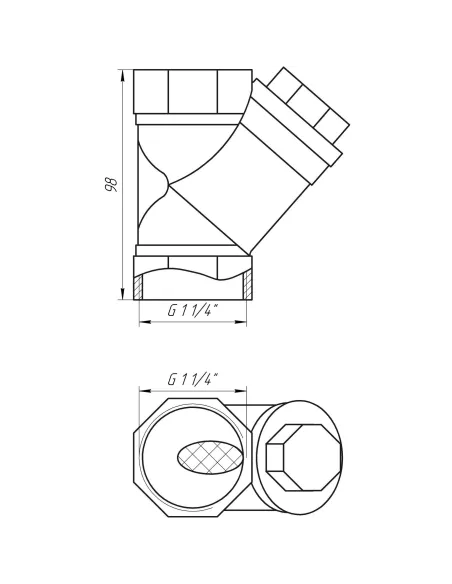 Фільтр грубого очищення Itap 192 (кутовий, 1 та 1/4 дюйма) - 6