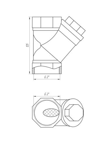 Фильтр грубой очистки угловой Itap 192 2 дюйма - 6