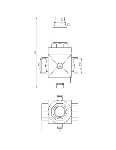 Редуктор давления Itap 143 Rinox Italy 1 1/4 с выходом под манометр - 3