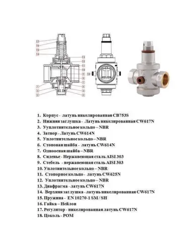 Редуктор давления Itap 143 Rinox Italy 1 1/4 с выходом под манометр - 4