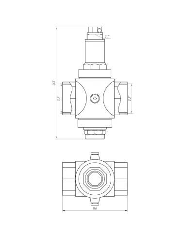 Редуктор давления Itap 2 дюйма 143 Rinox Italy с выходом под манометр - 3