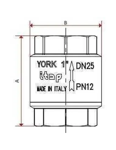 Клапан обратного хода воды Itap York 103 1 1/4 дюйма - 3