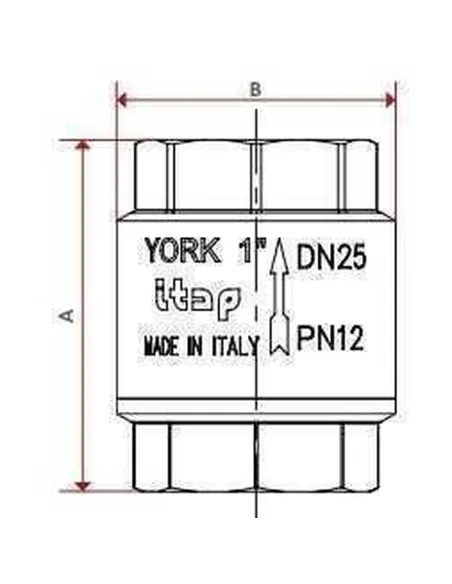 Клапан обратного хода воды Itap York 103 1 1/4 дюйма - 3