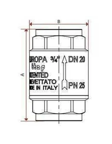 Клапан зворотного ходу води Itap Europa 100 2 (латунний шток) - 4