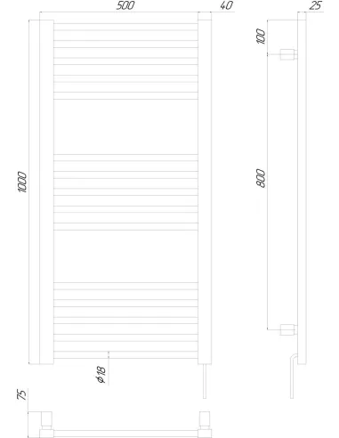 Полотенцесушитель электрический Kosser Стэп 1000х500/15 ER черный - 5