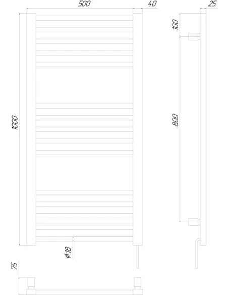 Полотенцесушитель электрический Kosser Стэп 1000х500/15 ER черный - 5