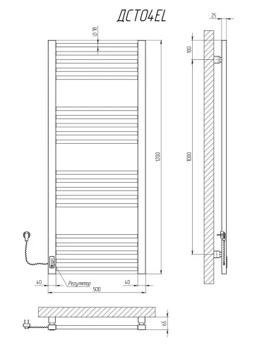Полотенцесушитель электрический Kosser Стэп 1200х500/20 EL черный - 5