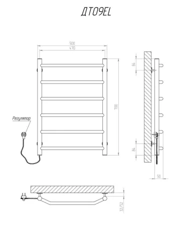 Полотенцесушитель электрический Kosser Трапеция 700х500/6 EL, нержавеющая сталь - 5