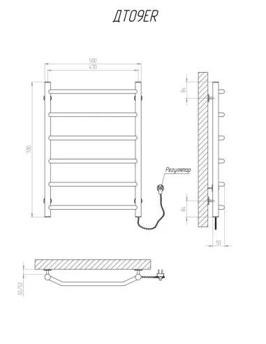 Полотенцесушитель электрический Kosser Трапеция 700х500/6 ЕR, нержавеющая сталь - 5