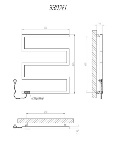 Полотенцесушитель электрический Kosser Зета 685х550 EL белый - 5