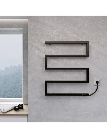 Полотенцесушитель электрический Kosser Зета 685х550 ER черный - 4