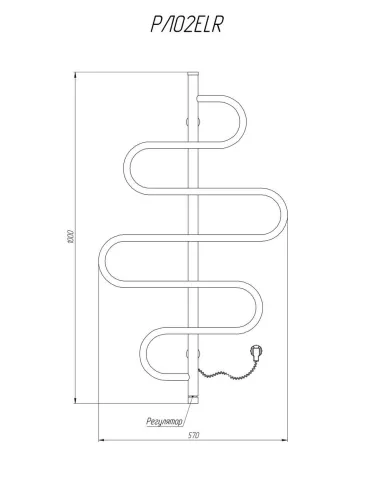 Полотенцесушитель электрический Kosser Лиана 1000х570 ЕLR, нержавеющая сталь - 6