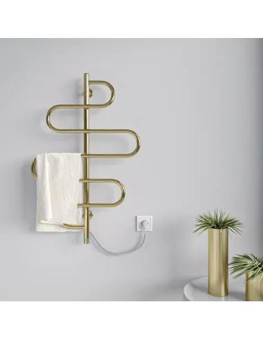 Полотенцесушитель электрический Kosser Лиана 900х550 ЕLR, золотой, нержавеющая сталь - 3