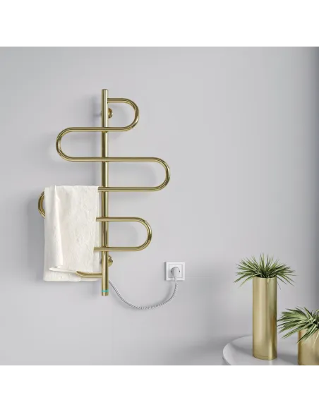Полотенцесушитель электрический Kosser Лиана 900х550 ЕLR, золотой, нержавеющая сталь - 3
