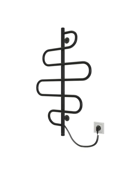 Полотенцесушитель электрический Kosser Лиана 900х550 ЕLR, черный, нержавеющая сталь - 1