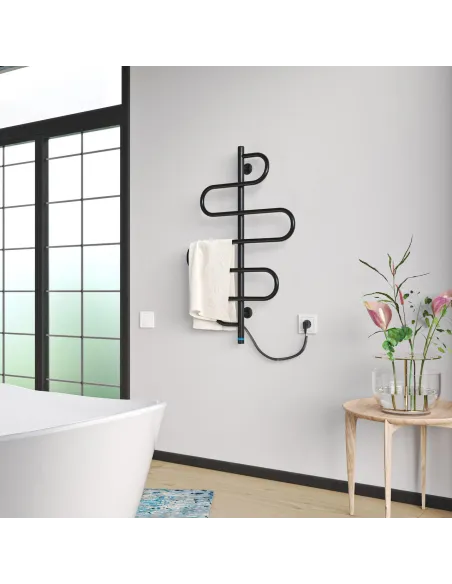 Полотенцесушитель электрический Kosser Лиана 900х550 ЕLR, черный, нержавеющая сталь - 4