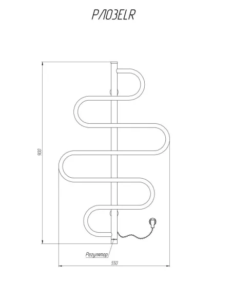 Полотенцесушитель электрический Kosser Лиана 900х550 ЕLR, черный, нержавеющая сталь - 6