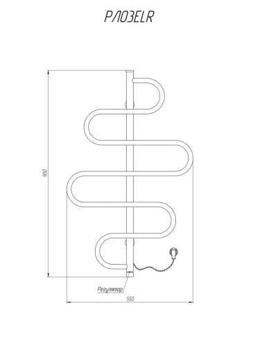 Полотенцесушитель электрический Kosser Лиана 900х550 ЕLR, хром, нержавеющая сталь - 6
