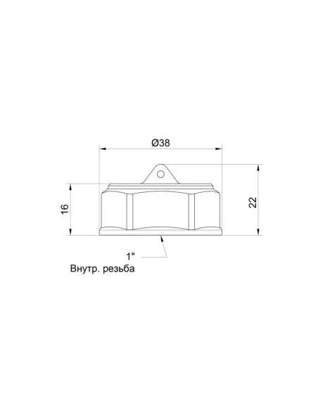 Заглушка латунная SD Plus ВР SD40225 1 дюйм - 2