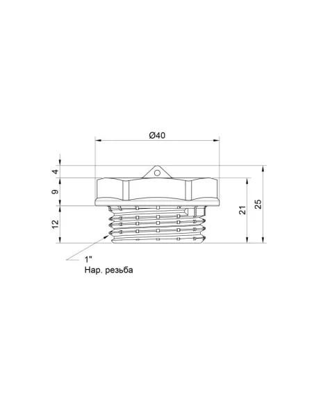 Заглушка латунная SD Plus НР SD40325 1 дюйм - 2 Заглушка латунная SD Plus НР SD40325 1 дюйм - 2