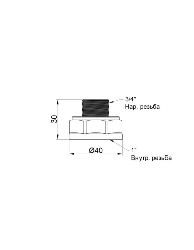 Переходник латунный SD Plus ВН SD4092520 1 х 3/4 дюйма - 2