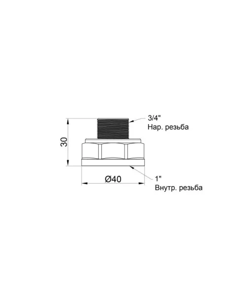 Переходник латунный SD Plus ВН SD4092520 1 х 3/4 дюйма - 2