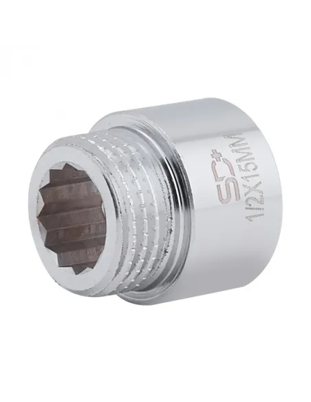 Удлинитель латунный SD Plus SD1301515 хром, 15 мм х 1/2 дюйма - 1