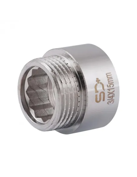 Удлинитель латунный SD Plus SD1302015 хром, 15 мм х 3/4 дюйма - 1