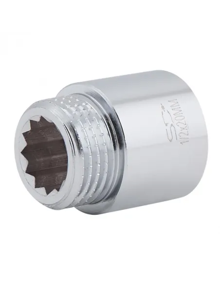 Удлинитель латунный SD Plus SD1301520 хром, 20 мм х 1/2 дюйма - 1