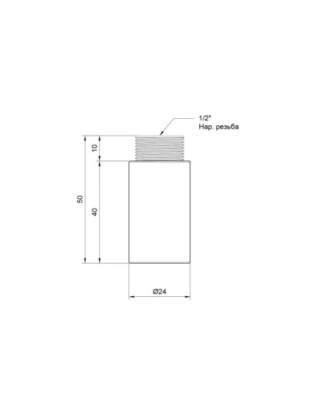 Удлинитель латунный SD Plus SD1301540 хром, 40 мм х 1/2 дюйма - 2 Удлинитель латунный SD Plus SD1301540 хром, 40 мм х 1/2 дюйма - 2