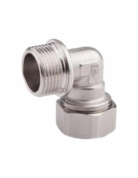 Уголок обжимной SD Plus НР SD157W2015 20 х 1/2 дюйма, для МП труб - 1