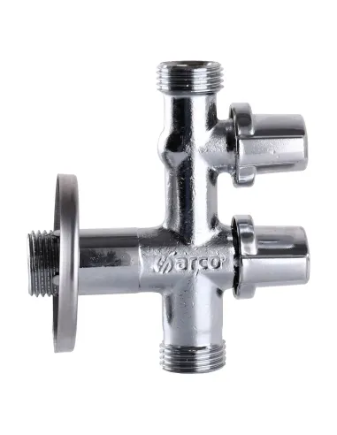 Кран шаровый угловой двойной ARCO 1/2 х 1/2 х 1/2 COMB15MAC - 2