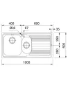 Мойка кухонная прямоугольная левая Franke Logica line LLX 651, 1000x500x180 мм - 2