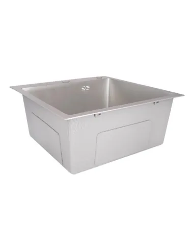 Мийка кухонна металева квадратна Lidz Brush Grey H5050G 3.0/0.8 мм, 500х500х220 мм - 3