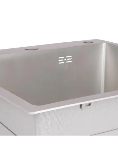 Мийка кухонна металева квадратна Lidz Brush Grey H5050G 3.0/0.8 мм, 500х500х220 мм - 4