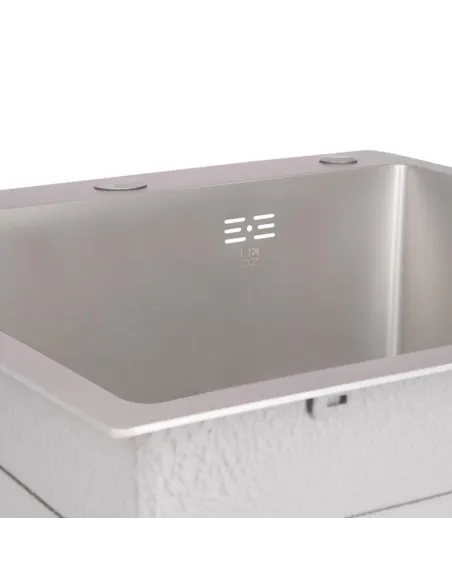 Мийка кухонна металева квадратна Lidz Brush Grey H5050G 3.0/0.8 мм, 500х500х220 мм - 4