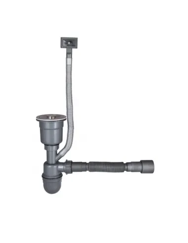 Мийка кухонна металева квадратна Lidz Brush Grey H5050G 3.0/0.8 мм, 500х500х220 мм - 6