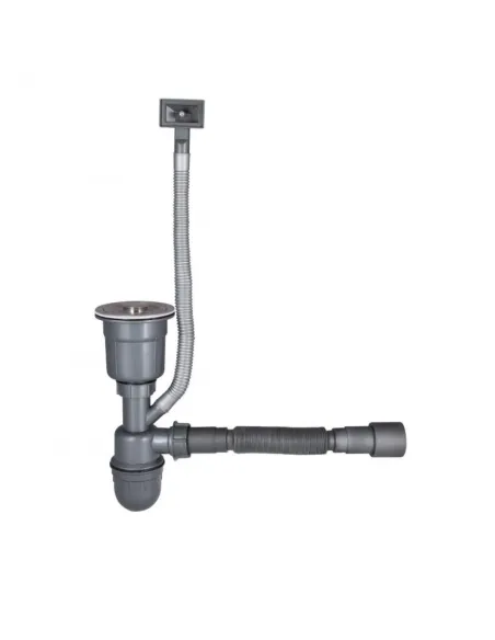 Мийка кухонна металева квадратна Lidz Brush Grey H5050G 3.0/0.8 мм, 500х500х220 мм - 6